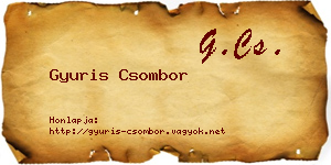 Gyuris Csombor névjegykártya